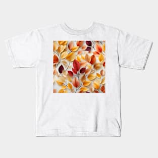 Autumn Leaves Pattern 16 Kids T-Shirt